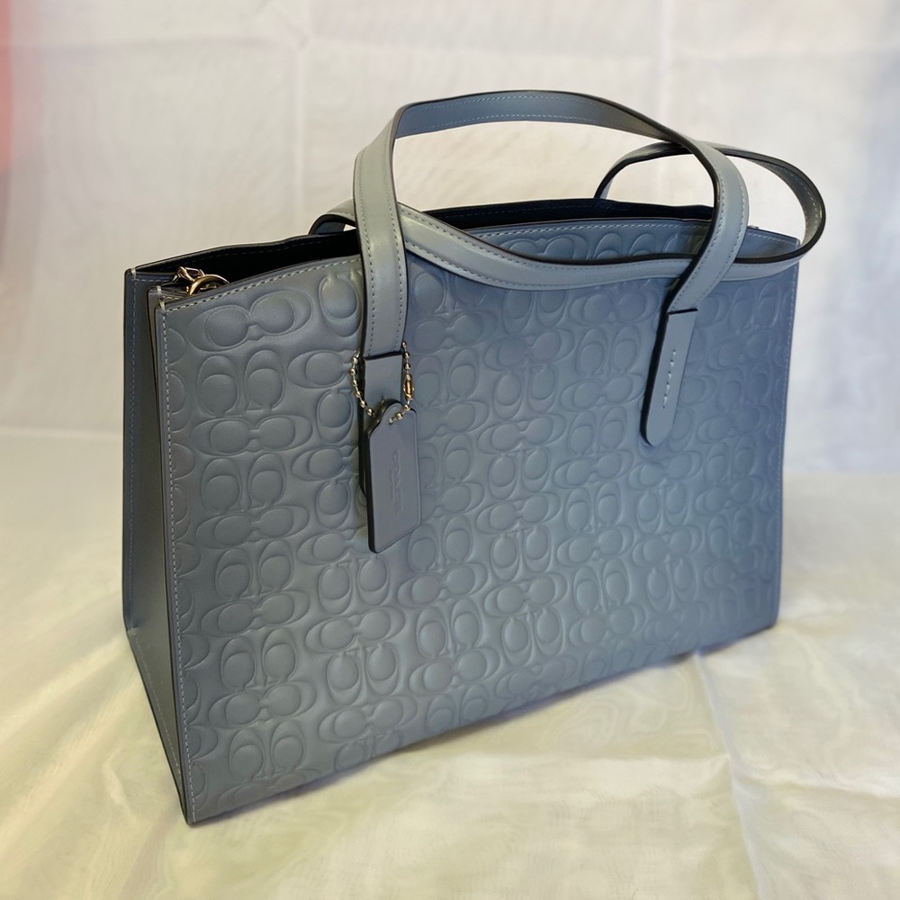Coach Carryall Charlie In Silver/Mist Blue Tote